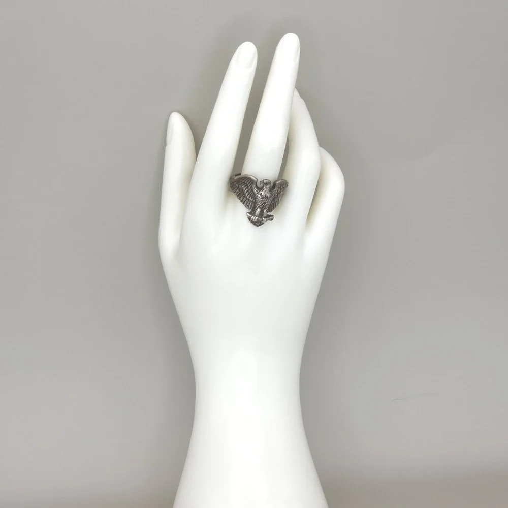 Navajo Sterling Silver 3D Large Bald Eagle Band Ring Sz 11.75 12g Patriotic 925